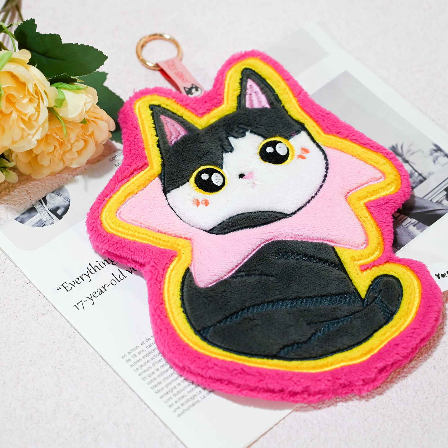 GaoPengToy | 9.84" Cat Hand Towel - Soft Absorbent Hanging Decorative Towel