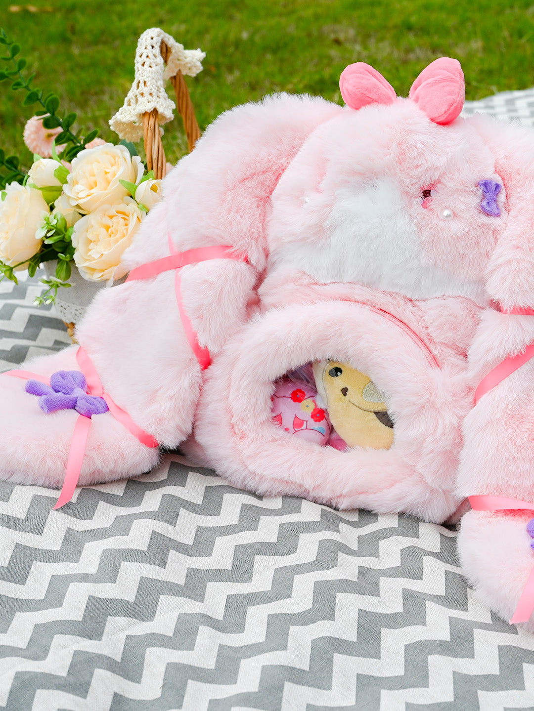 GaopengToy | Bunny Ita Bag Plush Backpack, Convertible Cute Bag with Display Window, Kawaii Gift for Girls
