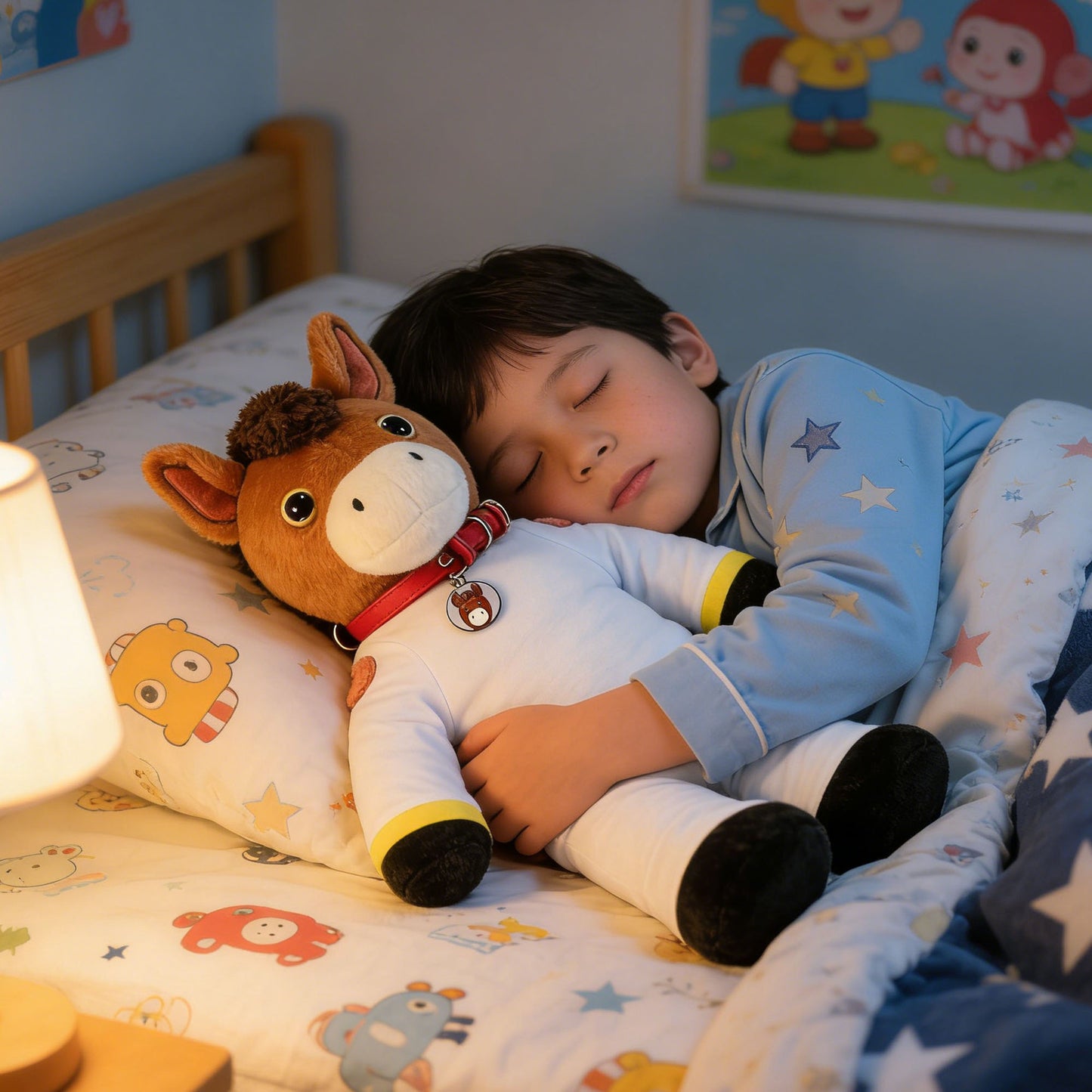 GaoPengToy | 19.69"Muscle Horse Plush Toy - Removable White Outfit Cute Stuffed Animal