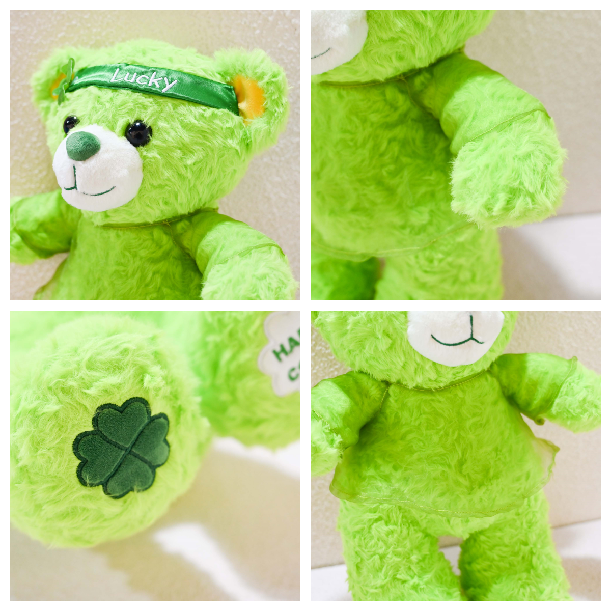 GaoPengToy | 12" Clover Lucky Bear Plush - Cute Plush Toy Set with Multiple Outfits Gift