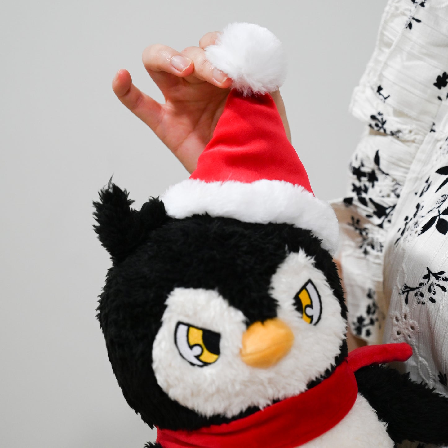 9.8 Inch Cute Penguin Stuffed Animal with Christmas Hat - Soft Plush Doll Toy, Xmas Decoration & Perfect Gift for Boys Girls