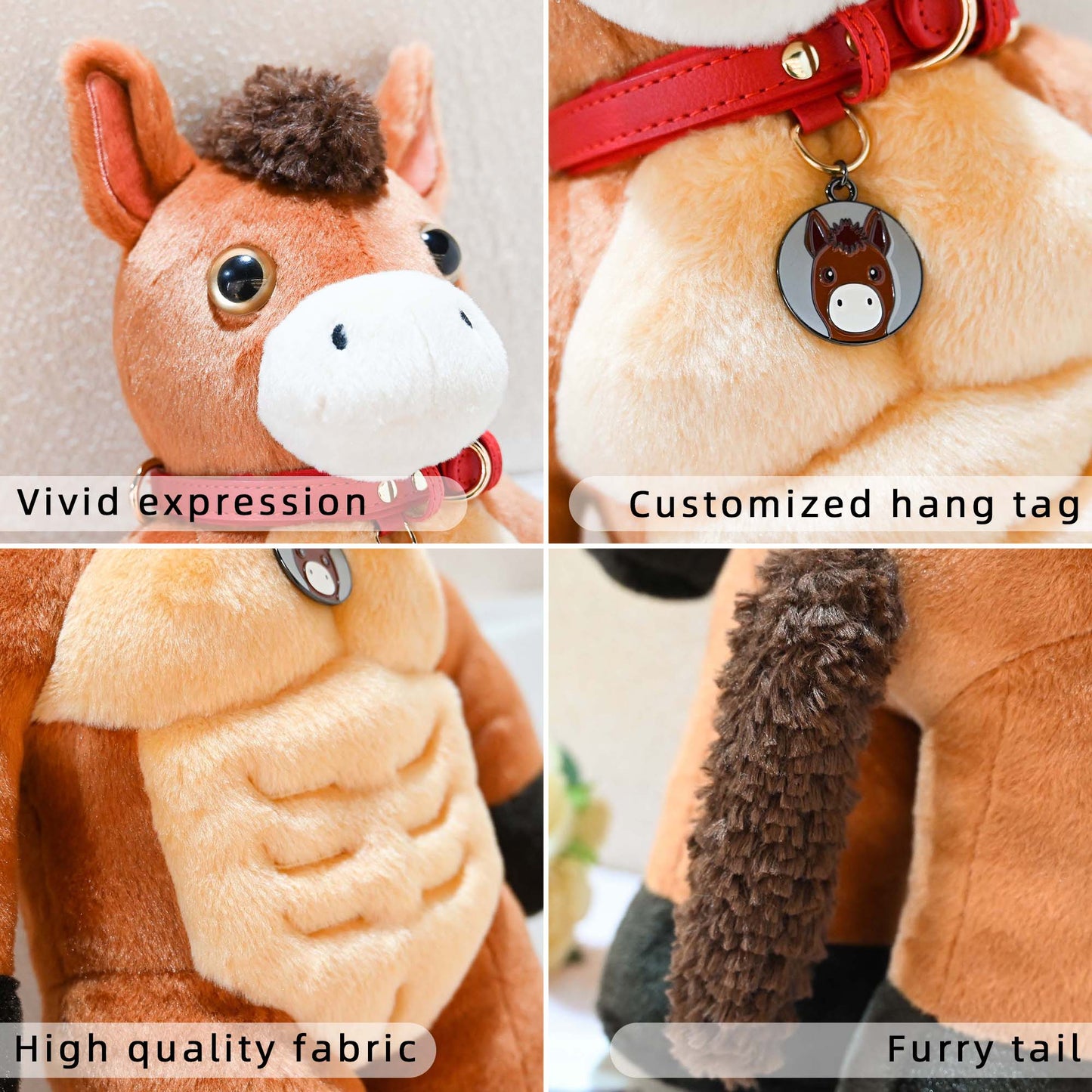 GaopengToy | 19.69" Muscle Horse Plush Toy, Creative Buff Stuffed Animal, Fun Decor & Novelty Gift