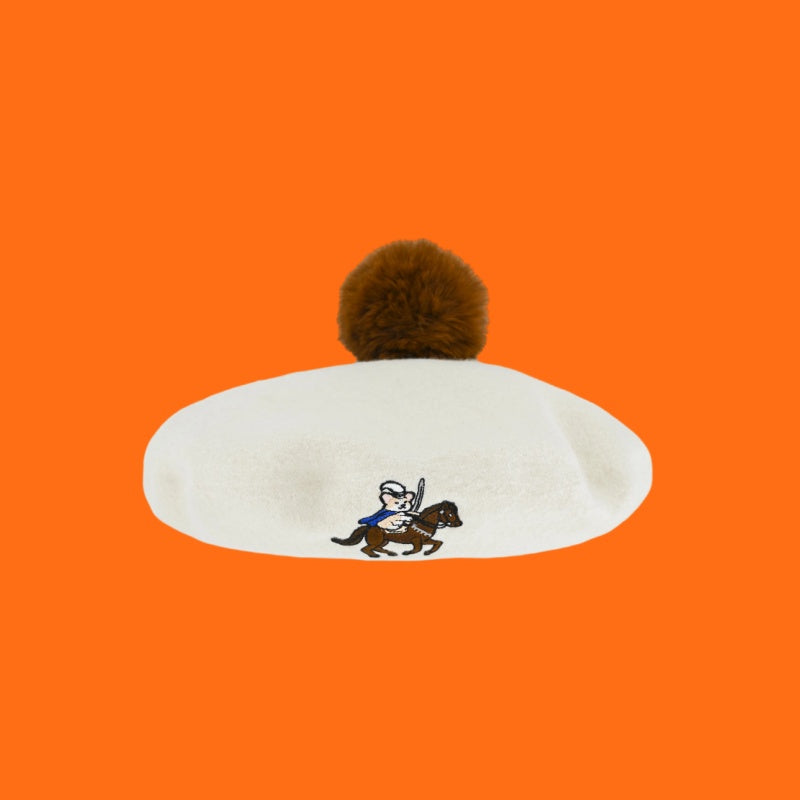 GaoPengToy | Kawaii Corgi Beret Hat - Cute Pompom French Style Accessory Gift