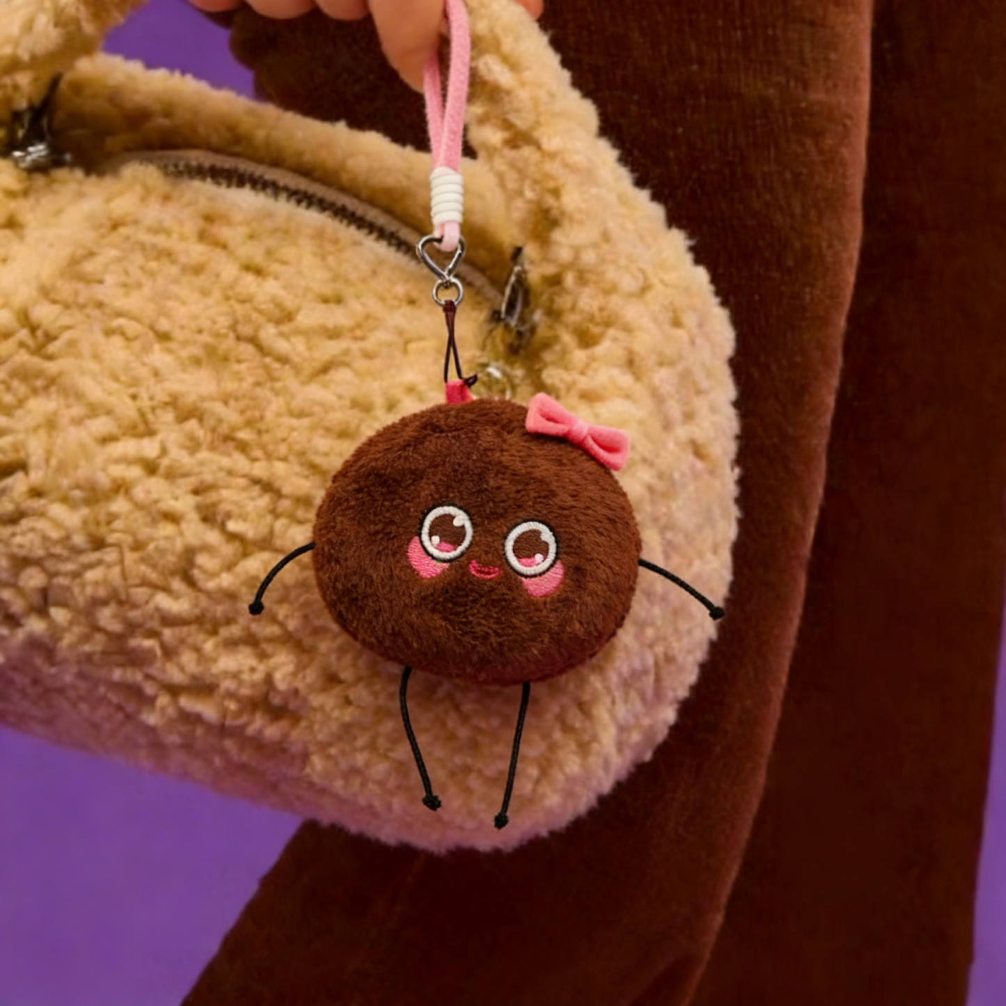 GaoPengToy | Coral Fleece Chocolate Coin Purse Bag Charm - 13.8" Cute Plush Pendant Keychain Valentine's Day Gift for Women & Girls