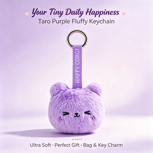 Lavender Fluffy Mouse Plush Keychain – Your New Favorite Tiny Cute Accessory