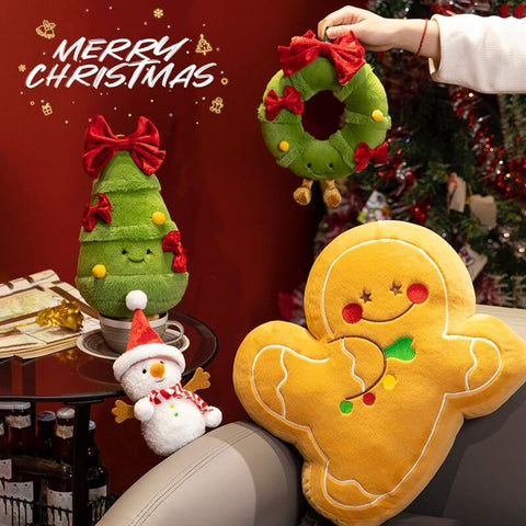 Christmas Tree Snowman Gingerbread  Decoration Plush