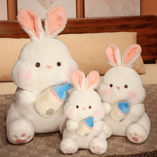 Cute white rabbit plush toy doll
