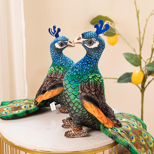 Simulation Blue Crown Peacock Plush Toys