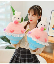 Kawaii Sweet Bouquet Soft Pink Bunny Plush Toy