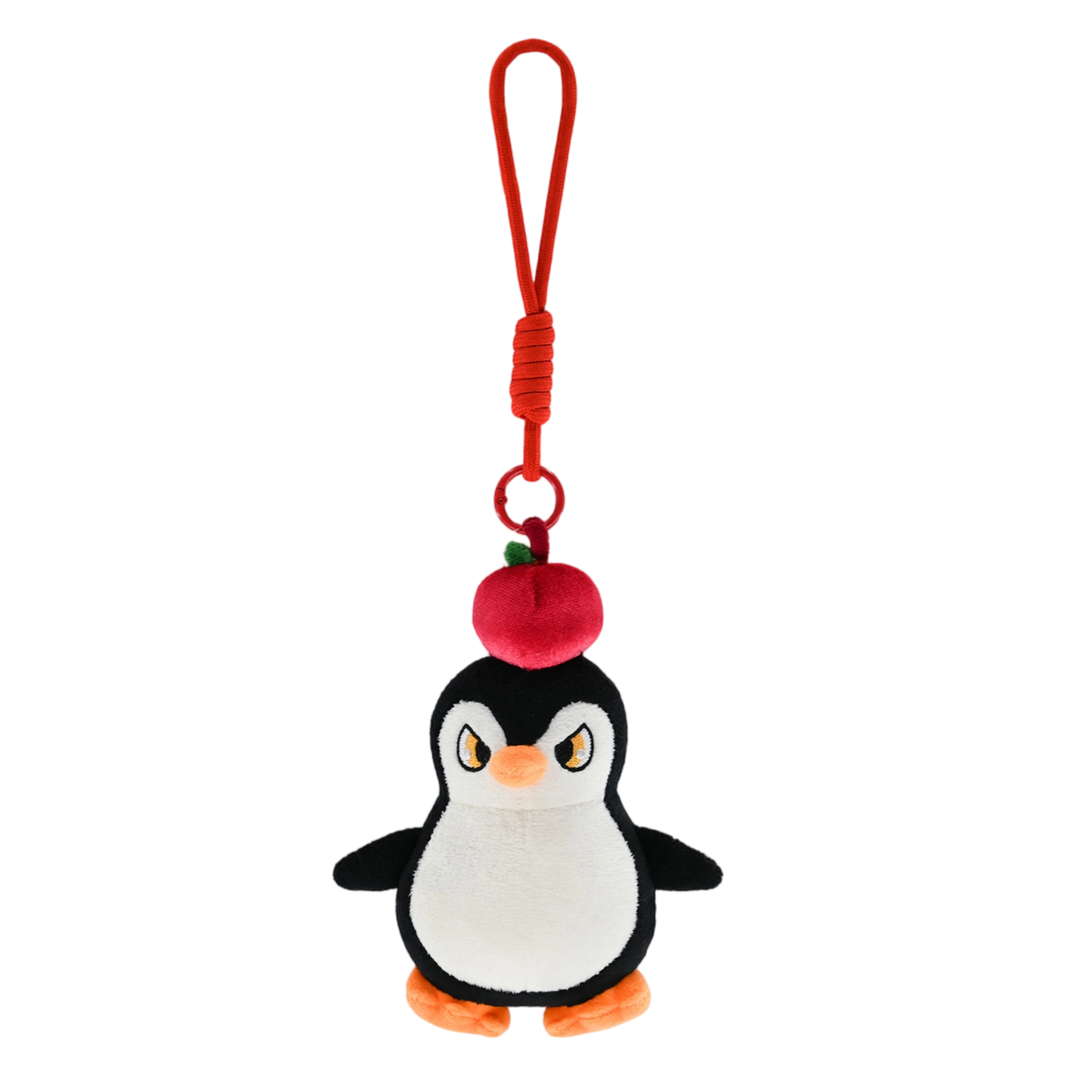Christmas Plush Keychain | 6.3" Apple Penguin Bag Charm - Cute Stuffed Animal Pendant Gift
