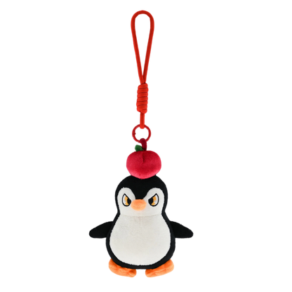 Christmas Plush Keychain | 6.3" Apple Penguin Bag Charm - Cute Stuffed Animal Pendant Gift