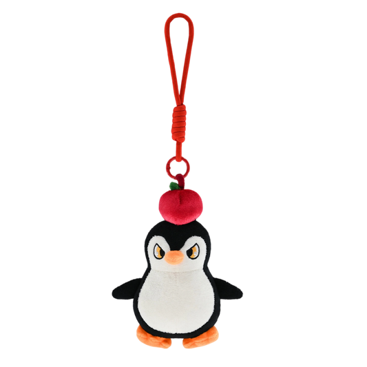 Christmas Plush Keychain | 6.3" Apple Penguin Bag Charm - Cute Stuffed Animal Pendant Gift