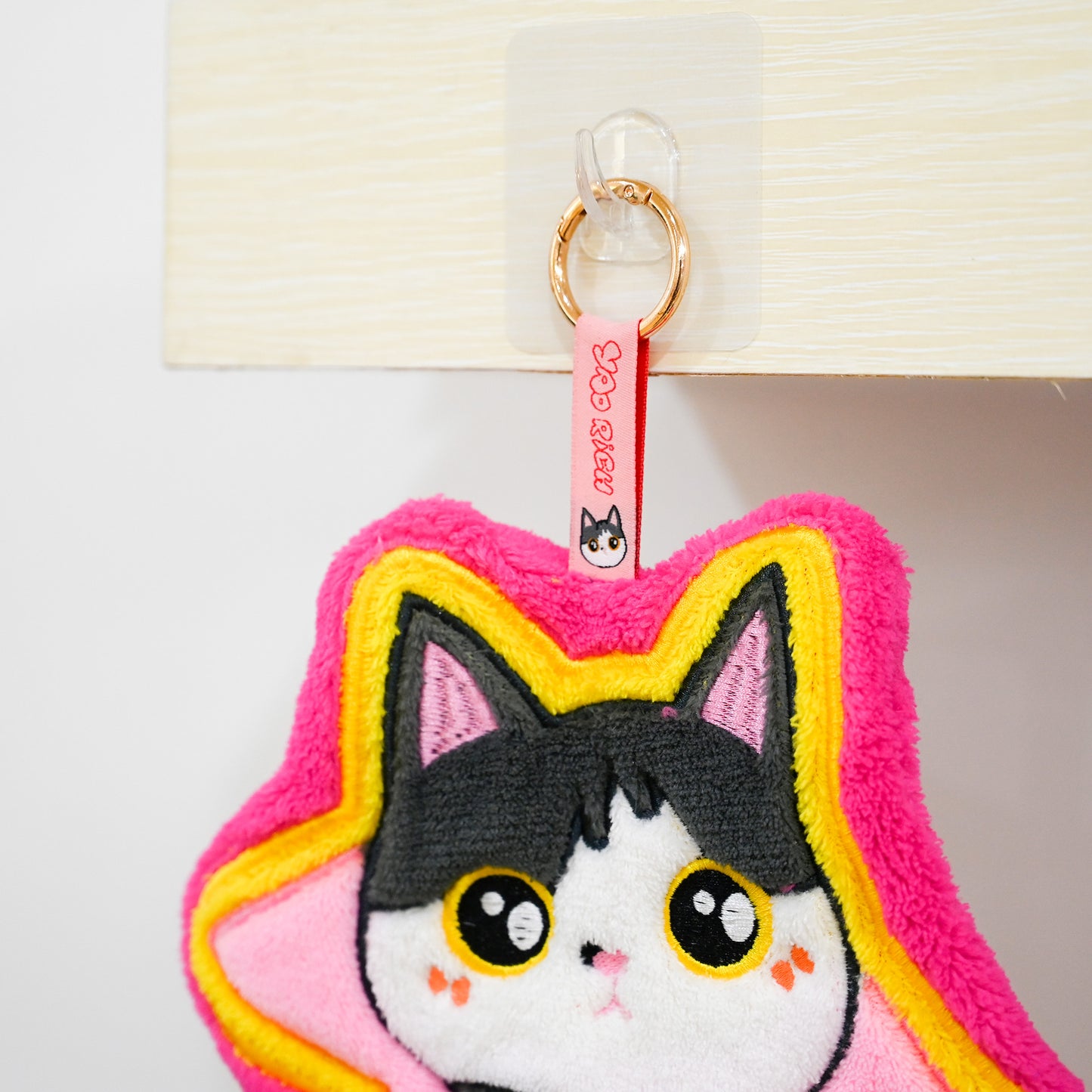 Original Cat Hand Towel with Hanging Loop (9.84") - Soft Absorbent Decorative Towel for Bathroom Kitchen, Cute Animal Towel Gift