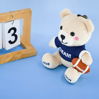 GaoPengToy | 6" Rugby Bear Keychain - Cute Stuffed Animal Bag Charm Gift
