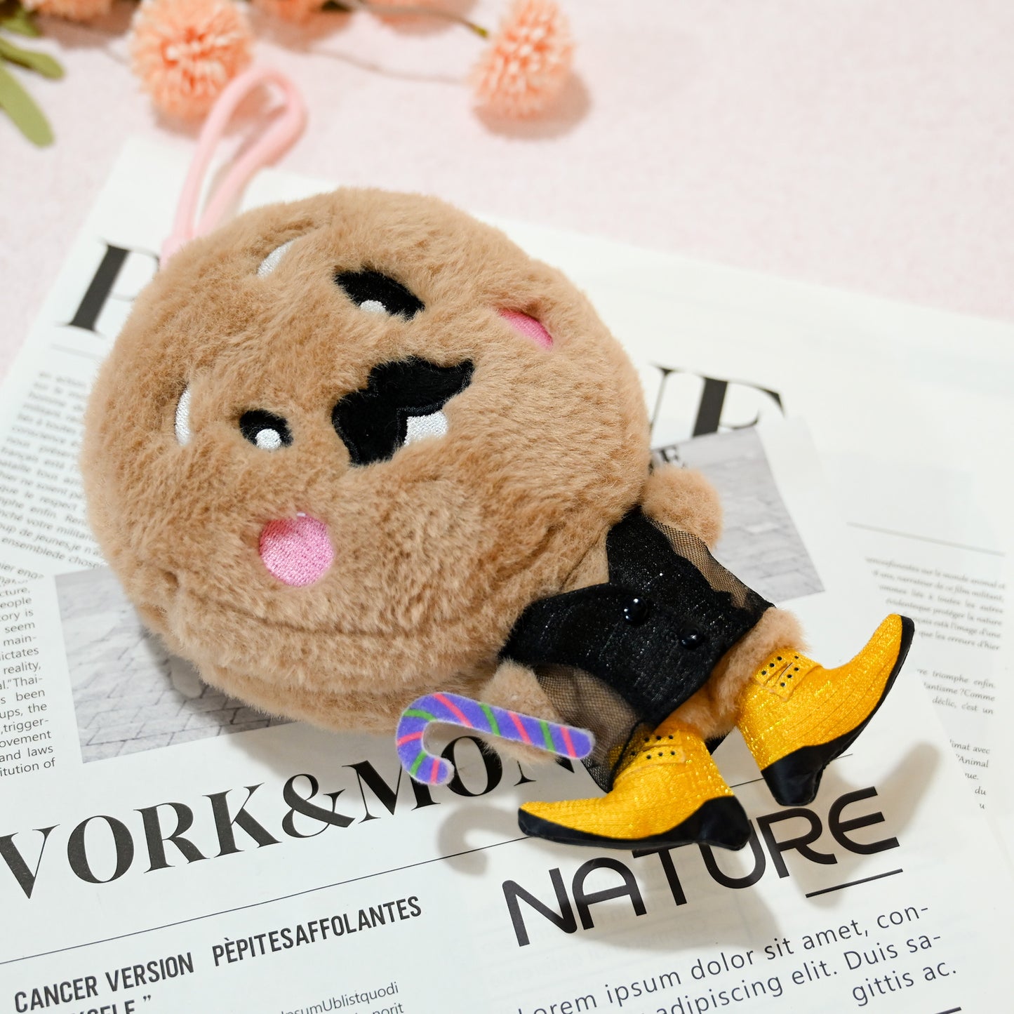 Christmas Kawaii Plush Gingerbread Man Coin Purse Keychain - Cute Zippered Change Pouch with Transparent Pocket Pendent for Women Kids, Ideal for Holiday Gifting, Christmas Party Favors & Stocking Fillers