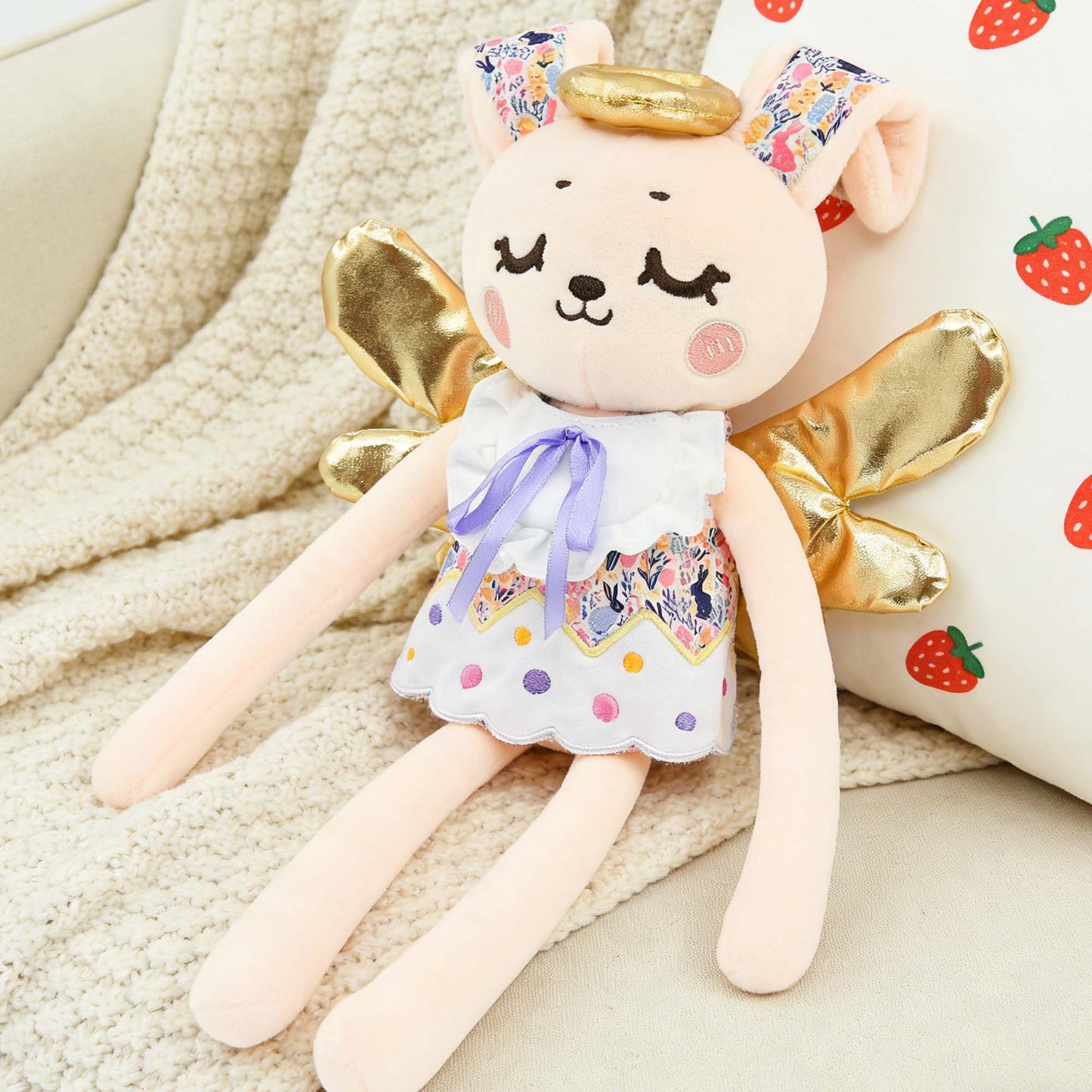 GaoPengToy | Interactive Easter Plush Toy -  Cuddly Angel Rabbit with Playful Slap Clap Ears