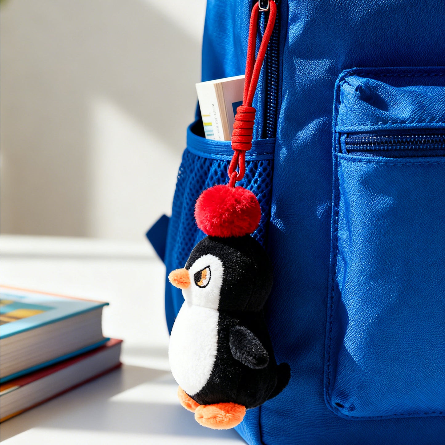 Christmas Plush Keychain | 6.3" Apple Penguin Bag Charm - Cute Stuffed Animal Pendant Gift