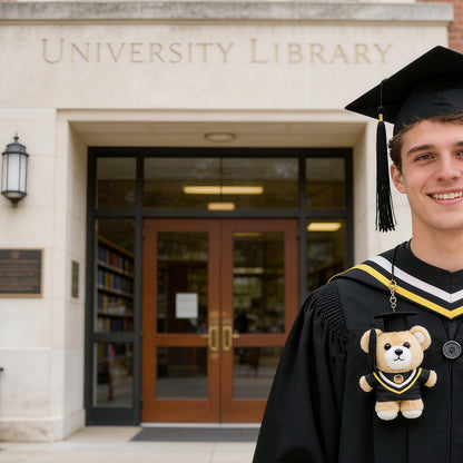 GaoPengToy | 6” Kawaii Graduation Bear - Soft Plushie Teddy Keychain Gift for Scholar