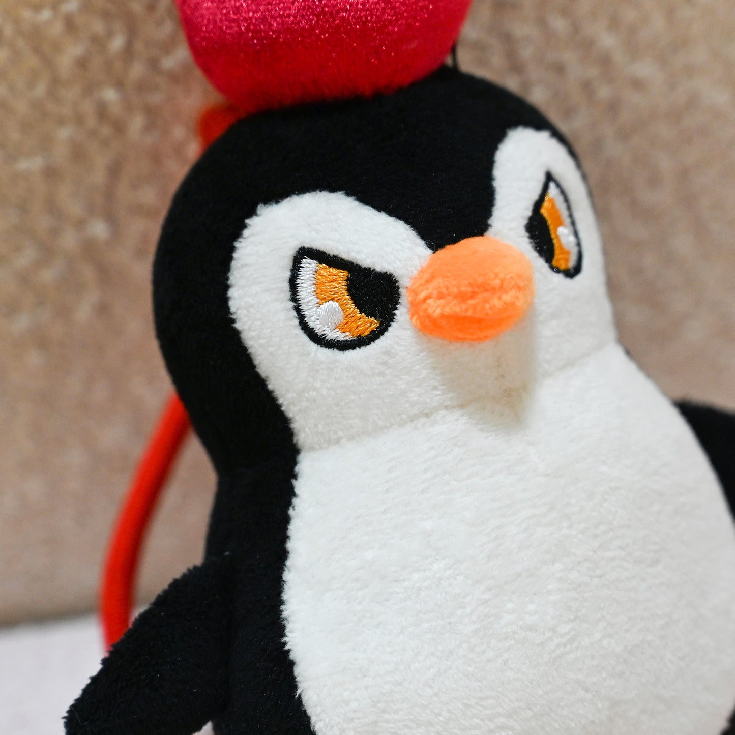 Christmas Plush Keychain | 6.3" Apple Penguin Bag Charm - Cute Stuffed Animal Pendant Gift