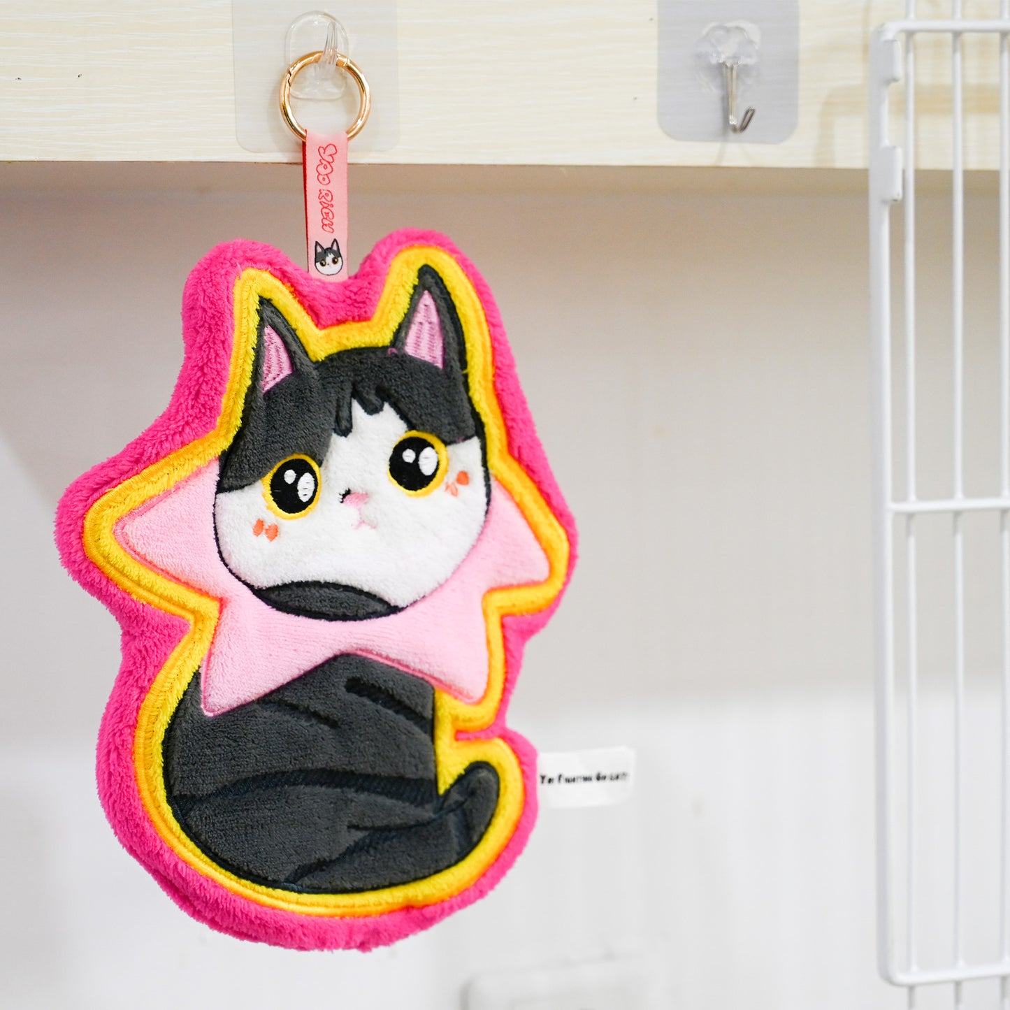 Original Cat Hand Towel with Hanging Loop (9.84") - Soft Absorbent Decorative Towel for Bathroom Kitchen, Cute Animal Towel Gift