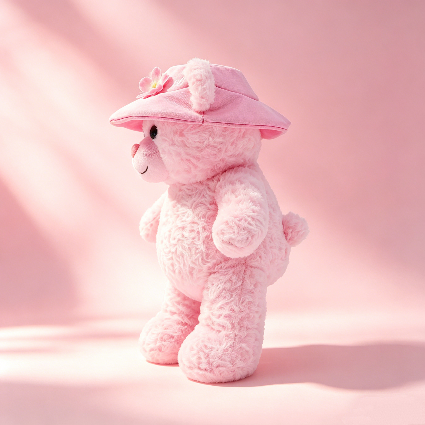 GaopengToy | 11.8" Kawaii Pink Teddy Bear Plush, Soft Stuffed Doll with Hat, Perfect Gift for Kids & Home Decor