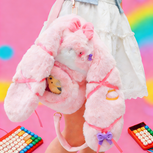 GaoPengToy | Ita Bag Bunny Plush Backpack Convertible with Display Window Kawaii Gift for Girls