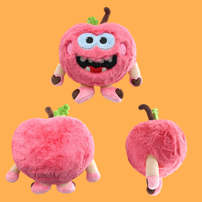 GaoPengToy | 12" Fuzzy Pink Apple Monster Plush - Kawaii Stuffed Toy Gift