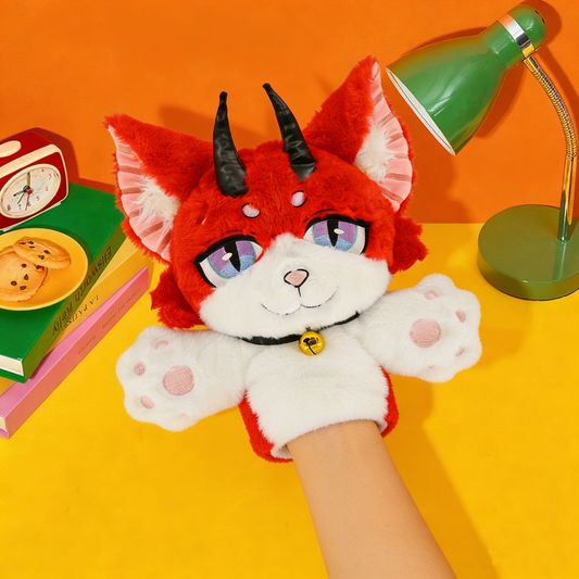 GaoPengToy | 13.8” Plush Demon Fox Plush Puppet - Cute Interactive Storytelling Toy Gift for Kids