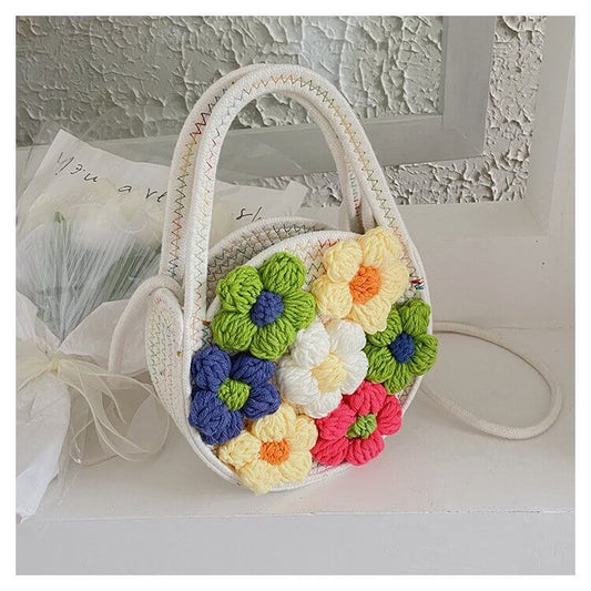 Ins Cotton Rope Weaving Flower Bag