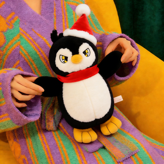 GaoPengToy | 9.8 Inch Christmas Penguin Plush Toy - Soft Stuffed Animal with Santa Hat, Perfect Xmas Gift for Kids & Home Decoration