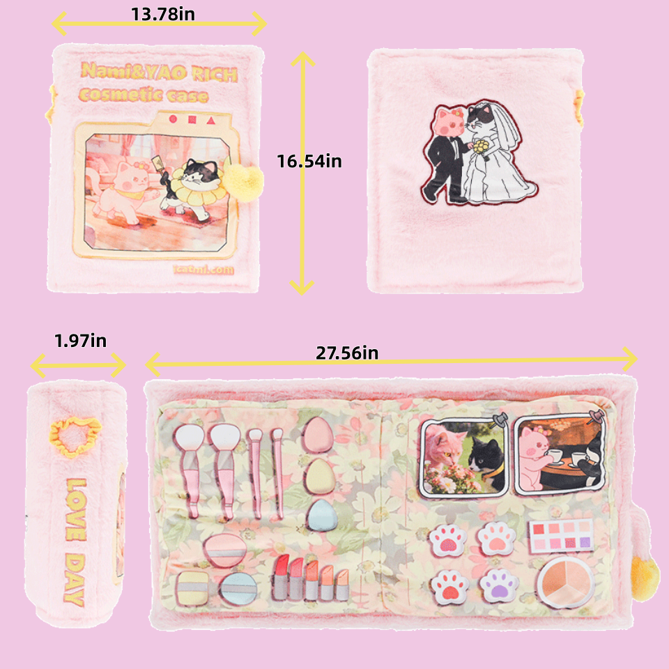 GaopengToy | 16.5" Warm Pink Book Plush Pillow, Soft Fuzzy Cushion, Cute Home Decor & Cozy Gift for Girls