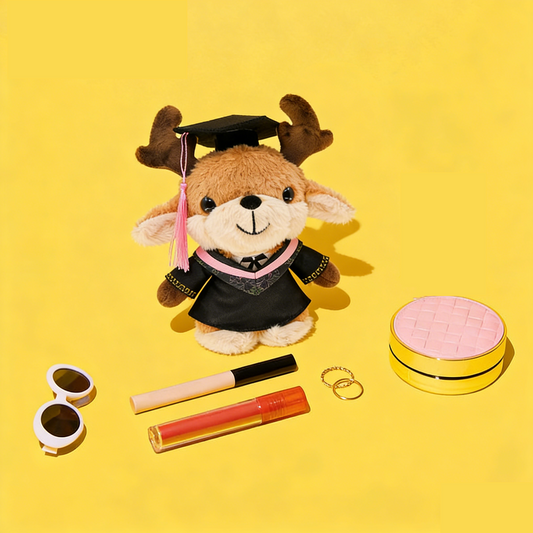 GaoPengToy | 10" Graduation Deer Plushie - Cute Scholar Fawn Doll Gift for Seniors