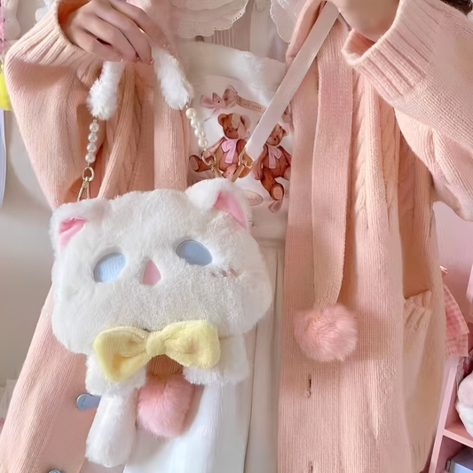 Cute JK Lolita Black And White kitten Crossbody Bag