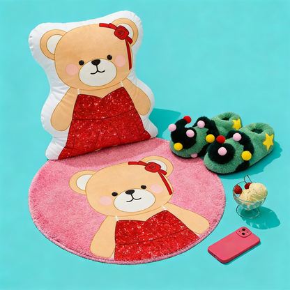 GaoPengToy | 15.4" Bear Couple Plush Pillows - Cute 2pcs Dress-Up Stuffed Cushions, Home Decor & Romantic Gift