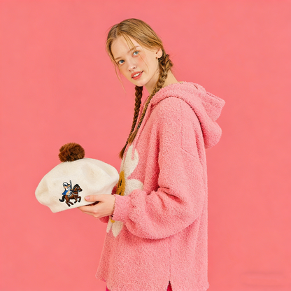 GaoPengToy | Kawaii Corgi Beret Hat - Cute Pompom French Style Accessory Gift