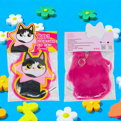 GaoPengToy | 9.84" Cat Hand Towel - Soft Absorbent Hanging Decorative Towel