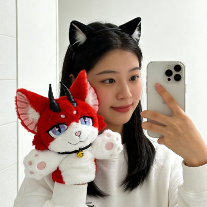 GaoPengToy | 13.8” Plush Demon Fox Plush Puppet - Cute Interactive Storytelling Toy Gift for Kids