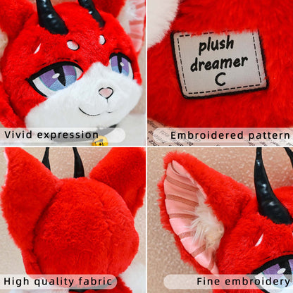GaoPengToy | 13.8” Plush Demon Fox Plush Puppet - Cute Interactive Storytelling Toy Gift for Kids