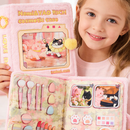 GaoPengToy | 16.5” Kawaii Pink Plush Activity Book - Soft Educational Fabric Toy for Kids