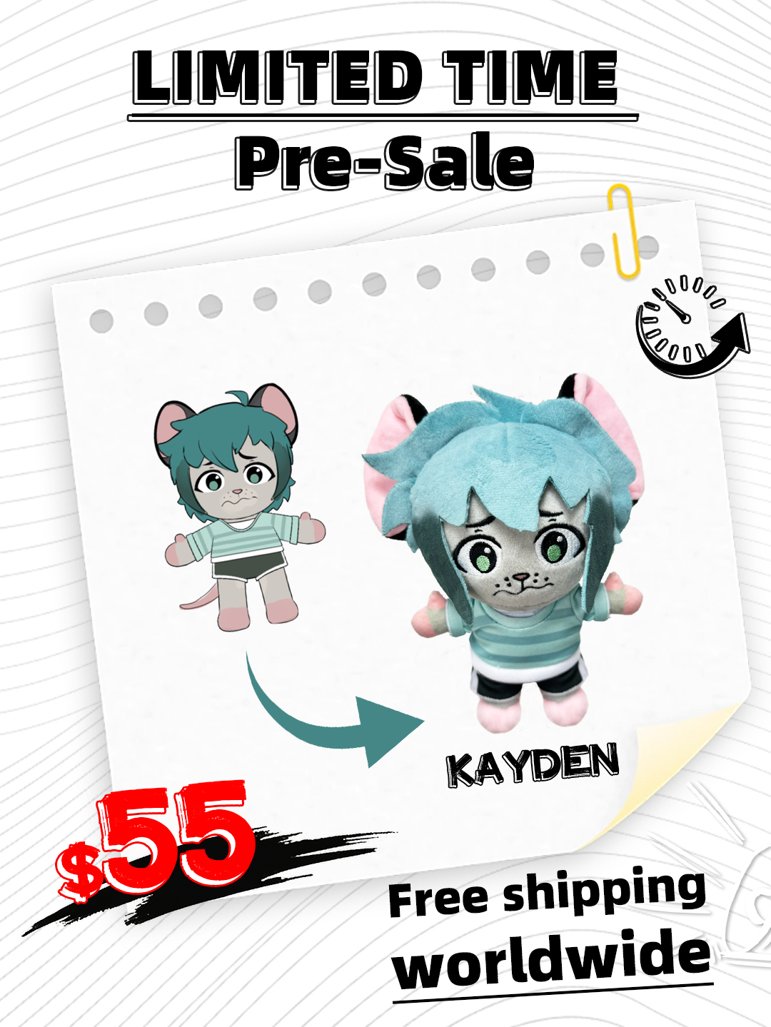 pre-sales for Maw’s plushies for Kayden