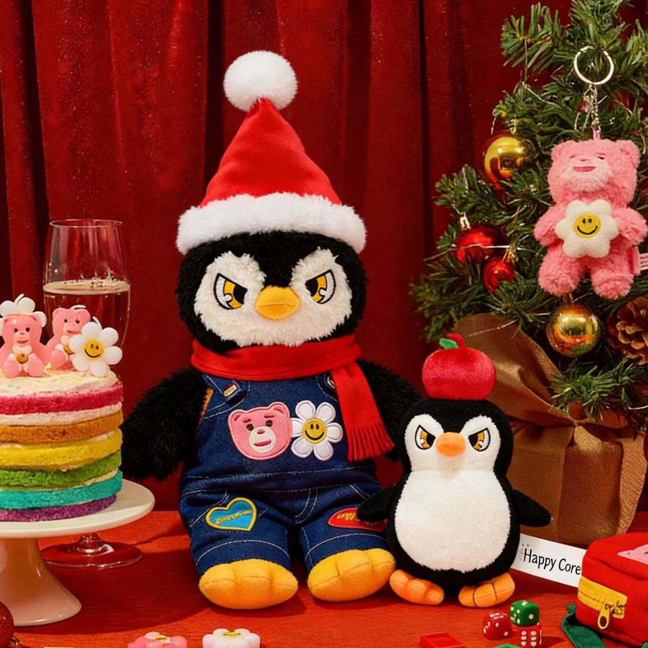 GaoPengToy | 9.8 Inch Christmas Penguin Plush Toy - Soft Stuffed Animal with Santa Hat, Perfect Xmas Gift for Kids & Home Decoration