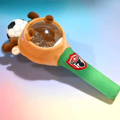GaoPengToy | 12"Festive Reindeer Light-Up Wand - Plush Glow Stick with Soccer Top