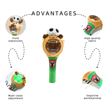 GaoPengToy | 12"Festive Reindeer Light-Up Wand - Plush Glow Stick with Soccer Top