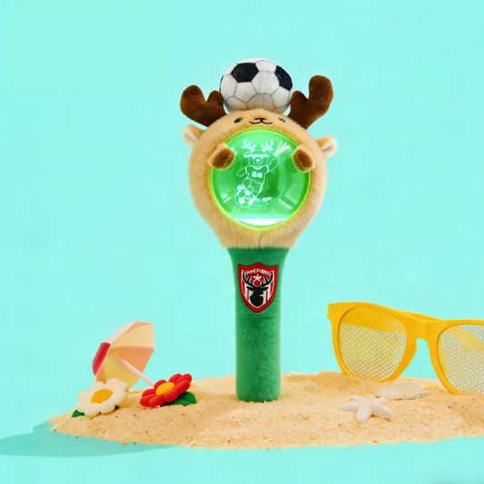 GaoPengToy | 12"Festive Reindeer Light-Up Wand - Plush Glow Stick with Soccer Top