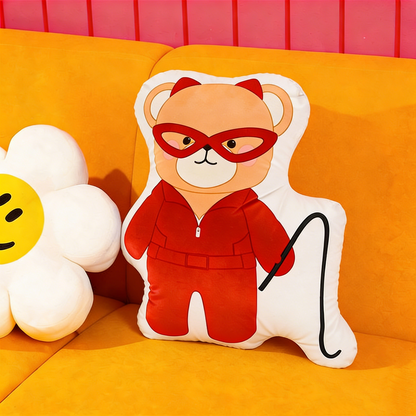 GaoPengToy | 15.4" Leather Jacket Bear Couple Plush Pillows -  2pcs Personalized Dress-Up Stuffed Cushions, Home Decor & Romantic Gift