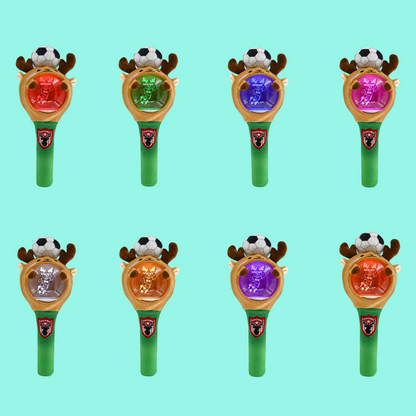 GaoPengToy | 12"Festive Reindeer Light-Up Wand - Plush Glow Stick with Soccer Top
