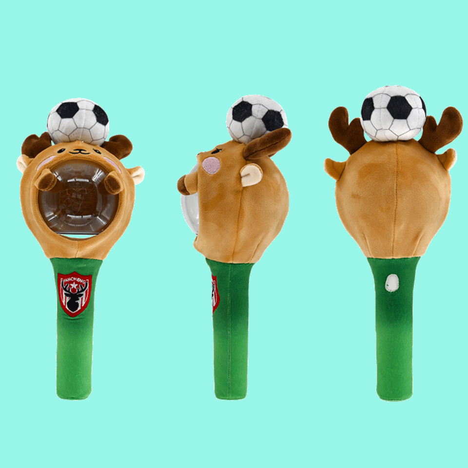 GaoPengToy | 12"Festive Reindeer Light-Up Wand - Plush Glow Stick with Soccer Top