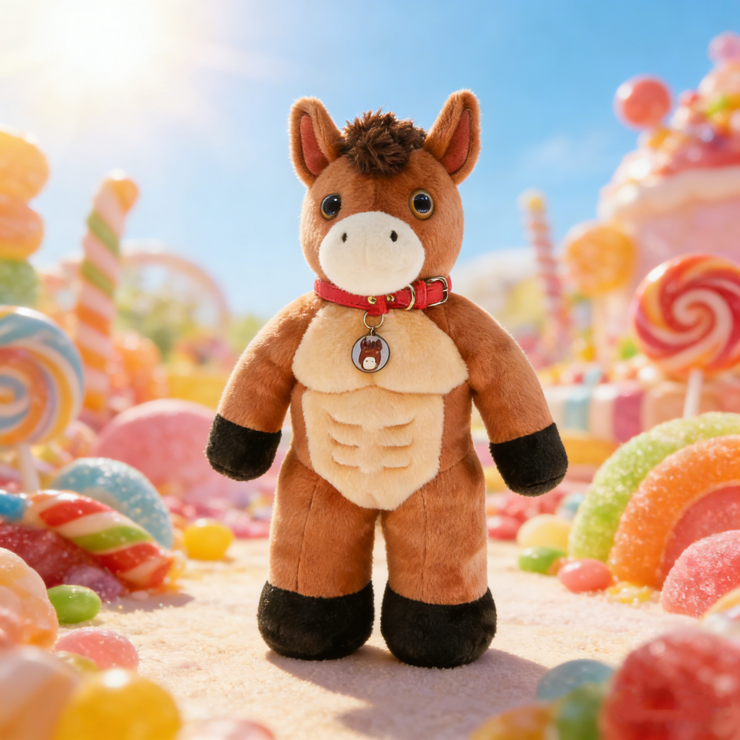 GaopengToy | 19.69" Muscle Horse Plush Toy, Creative Buff Stuffed Animal, Fun Decor & Novelty Gift