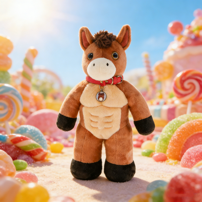 GaopengToy | 19.69" Muscle Horse Plush Toy, Creative Buff Stuffed Animal, Fun Decor & Novelty Gift