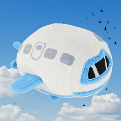 Designer Original 6.7" Blue-White Airplane Plush Toy, Plush Pendant - Cute Stuffed Aircraft for Kids, Soft Birthday Gift, Keychain Purse Charm for Women
